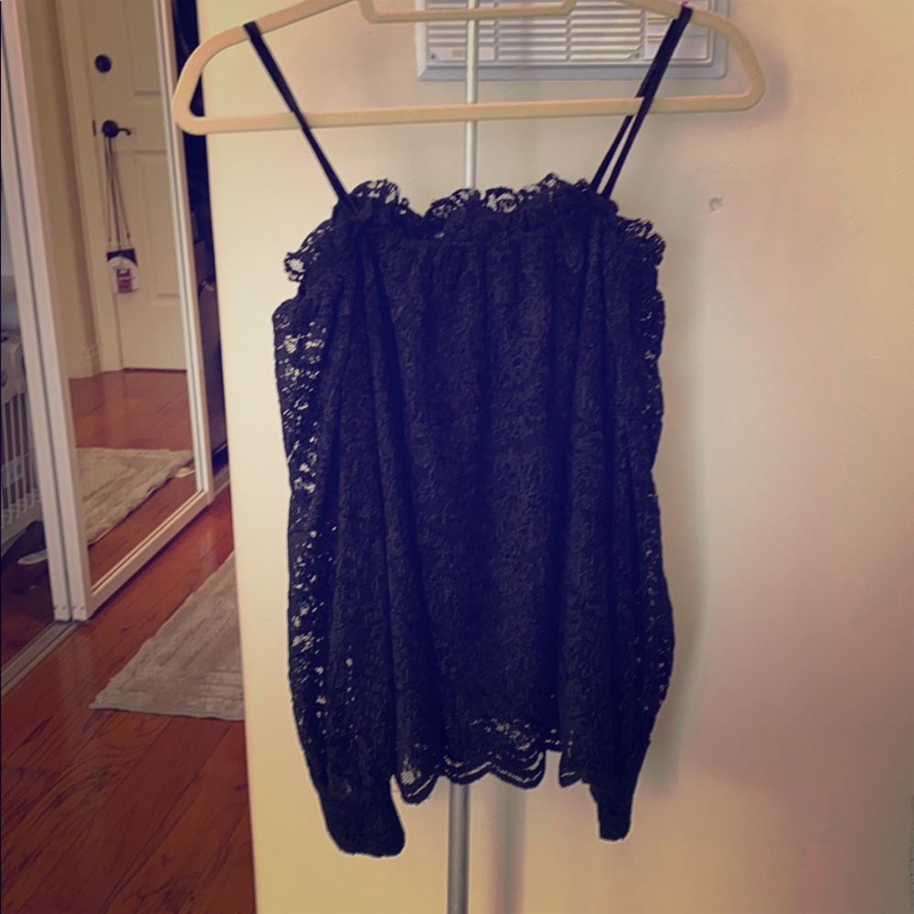 Off the shoulder shirt from Anthropologie!